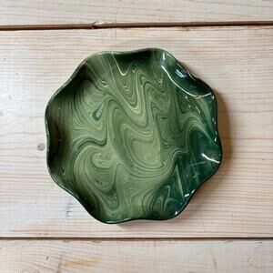 Threshold NWT Green Marbled Ceramic Trinket Tray